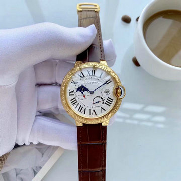 カルティエ CARTIER  ZX-CAT19029 2019年最新入荷 メンズ 腕時計 オートマチック ウォッチ 自動巻き 時計 男性用 本革ベルト