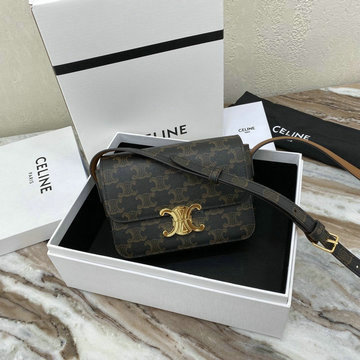 CELINE セリーヌ DDB-CE191903BZS 2020年最新入荷 トリオンフ スモール 斜め掛け ショルダーバッグ トラベルバッグ レディースかばん テキスタイル カーフレザー