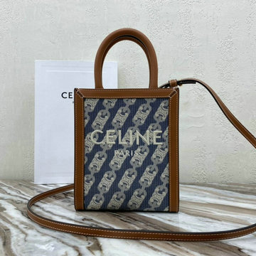CELINE DDB-CE193302FKF  セリーヌ 2020年最新入荷 スモール バーティカル カバ ハンドバッグ トートバッグ テキスタイル カーフスキン