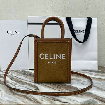 CELINE セリーヌ DDB-CE193302FKK 2020年最新入荷 スモール バーティカル カバ ハンドバッグ トートバッグ テキスタイル カーフスキン