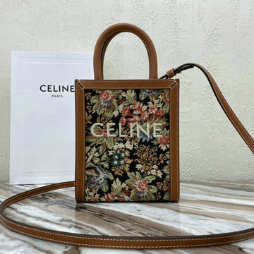 CELINE セリーヌ DDB-CE193302HKF 2020年最新入荷 スモール バーティカル カバ ハンドバッグ トートバッグ テキスタイル カーフスキン