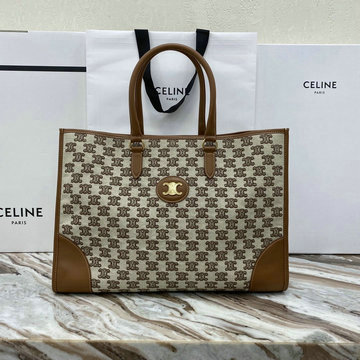 CELINE DDB-CE194342B セリーヌ 2020年最新入荷 ホリゾンタルカバ トートバッグ ハンドルバッグ トリオンフの刺繍入りテキスタイル