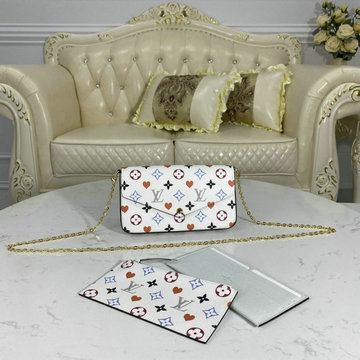 商品名称：ルイヴィトン LOUISVUITTON 057-M61276B 2020最新入荷 ポシェット フェリシー チェーンウォレット 長財布 ショルダーバッグ モノグラム マルチカラー ホワイト