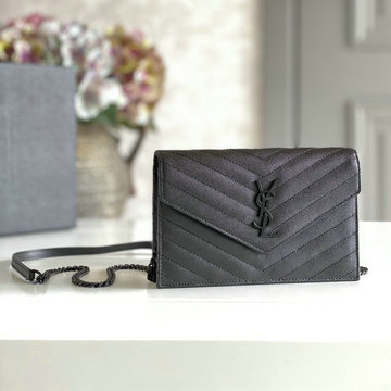 イヴサンローラン JS-YSL393953KK  2020年最新入荷 チェーンウォレット フラップバッグ 斜め掛け ショルダーバッグ レディースかばん グレインドカーフレザー