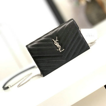 イヴサンローラン JS-YSL393953YK 2020年最新入荷 チェーンウォレット フラップバッグ 斜め掛け ショルダーバッグ レディースかばん グレインドカーフレザー