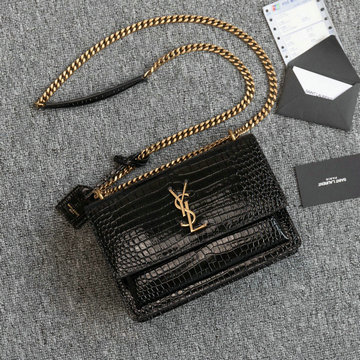 イヴサンローラン   JS-YSL442906EJK 2020年最新入荷 チェーンウォレット フラップバッグ 斜め掛け ショルダーバッグ レディースかばん クロコ柄