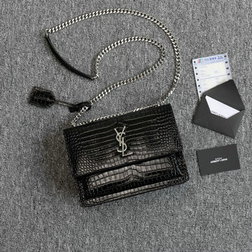 イヴサンローラン JS-YSL442906EYK 2020年最新入荷 チェーンウォレット フラップバッグ 斜め掛け ショルダーバッグ レディースかばん クロコ柄