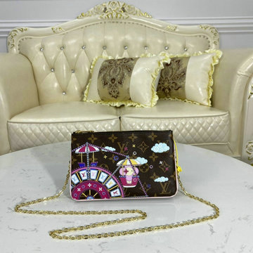 商品名称：ルイヴィトン LOUIS VUITTON 057-M69744 2020年最新入荷 ポシェット ドゥーブル ジップ ポーチ チェーンウォレット 斜め掛け ショルダーバッグ モノグラムキャンパス