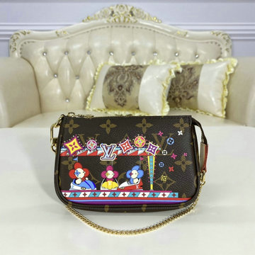 ルイヴィトン LOUIS VUITTON 057-M69976 2020年最新入荷 ミニポシェット アクセソワール ポーチ チェーンウォレット 斜め掛け ショルダーバッグ モノグラムキャンパス