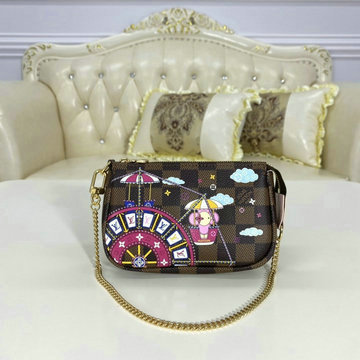 商品名称：ルイヴィトン LOUIS VUITTON 057-N60402 2020年最新入荷 ミニポシェット アクセソワール ポーチ チェーンウォレット 斜め掛け ショルダーバッグ ダミエキャンパス