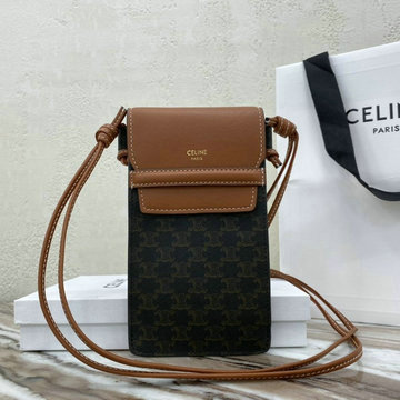 セリーヌ CELINE DDB-CE10332 2020年最新入荷 フォンポーチ チェーン 携帯ケース ショルダーバッグ トリオンフキャンバス ラムスキン