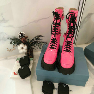 プラダ PRADA 26-PDJ20005 2020年秋冬最新入荷 マーティンブーツ ショートブーツ レディースシューズ カジュアルシューズ 厚底 レザー