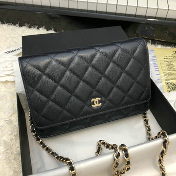 シャネル CHANEL CC-CH33814XQJK  2020年最新入荷 クラシック チェーンウォレット 斜めがけ ショルダーバッグ フラップバッグ キャビアスキン