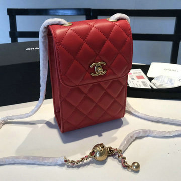 シャネル CHANEL YUN-CH1773RD 2020最新入荷 斜め掛け ショルダーバッグ スマートフォン ケース 携帯ケース ラムスキン