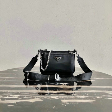 プラダ PRADA YUN-PD1BH168  2020最新入荷 斜め掛け ショルダーバッグ スモールバッグ ナイロン カーフレザー