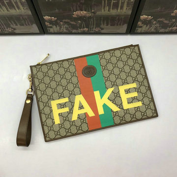 グッチ GUCCI 057-GG636171 2020年最新入荷 FAKE NOT プリント 手持ちかばん クラッチバッグ ポーチ メンズかばん キャンパス