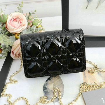クリスチャンディオール CHRISTIAN DIOR 025-CD6402BK 2020年最新入荷 LADY DIOR ポーチ チェーンウォレット 手持ちかばん パテントレザー