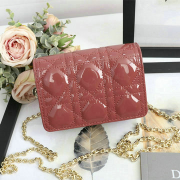 クリスチャンディオール CHRISTIAN DIOR 025-CD6402MF  2020年最新入荷 LADY DIOR ポーチ チェーンウォレット 手持ちかばん パテントレザー