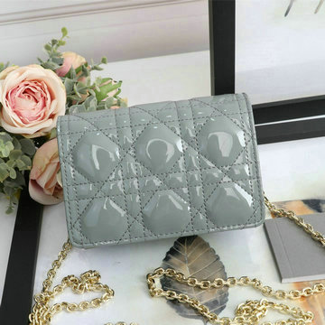クリスチャンディオール CHRISTIAN DIOR 025-CD6402TH 2020年最新入荷 LADY DIOR ポーチ チェーンウォレット 手持ちかばん パテントレザー