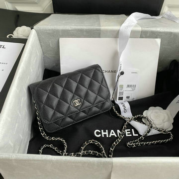 シャネル CHANEL 025-CH1649QYK  2020年最新入荷 WOC ミニフラップバッグ 斜め掛け ショルダーバッグ チェーンウォレット レディースかばん カーフレザー