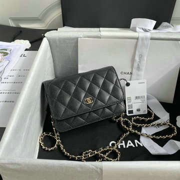シャネル CHANEL 025-CH1649QJK 2020年最新入荷 WOC ミニフラップバッグ 斜め掛け ショルダーバッグ チェーンウォレット レディースかばん カーフレザー
