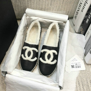 シャネル CHANEL 26-CHJ20136 2020年秋冬最新入荷 エスパドリーユ パンプス フラットシューズ 暖かい 冬 ローファーシューズ カジュアルシューズ レザー
