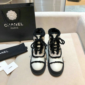 シャネル CHANEL 26-CHJ20141 2020年秋冬最新入荷 ショートブーツ スノーブーツ 暖かい 冬 マーティンブーツ カーフレザー レディースシューズ 靴
