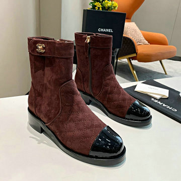 シャネル CHANEL 26-CHJ20142R  2020年秋冬最新入荷 ショートブーツ フラットシューズ カーフレザー レディースシューズ 靴