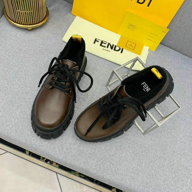 フェンディ FENDI 26-FDJ20029P　2020年秋冬最新入荷 レースアップシューズ 厚底靴 レディースシューズ カーフレザー