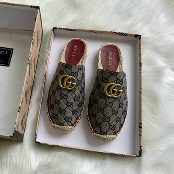グッチ GUCCI 26-GGJ20061　2020年秋冬最新入荷 GGキルティング キャンバス ウィメンズ エスパドリーユ サンダル レディース スリッパ ミュール