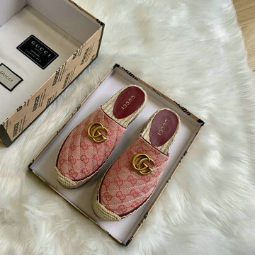 グッチ GUCCI 26-GGJ20062　2020年秋冬最新入荷 GGキルティング キャンバス ウィメンズ エスパドリーユ サンダル レディース 厚底 スリッパ ミュール