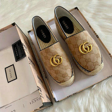グッチ GUCCI 26-GGJ20064　2020年秋冬最新入荷 GGキルティング キャンバス ウィメンズ エスパドリーユ パンプス スニーカー レディースシューズ