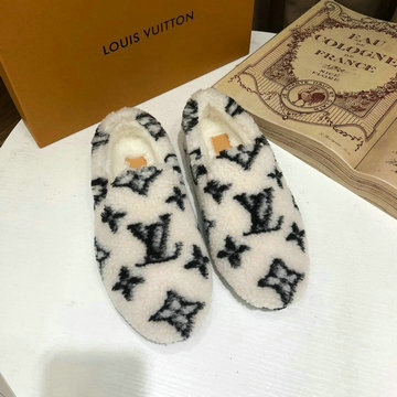 商品名称：ルイヴィトン LOUISVUITTON 26-LVJ20078　2020年秋冬最新入荷 ドリーミー ローファー フラットシューズ 暖かい レディースシューズ ウール