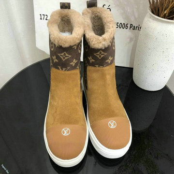 商品名称：ルイヴィトン LOUISVUITTON 26-LVJ20079　2020年秋冬最新入荷 ブリージー ライン アンクルブーツ ショートブーツ レディース フラットシューズ ウール