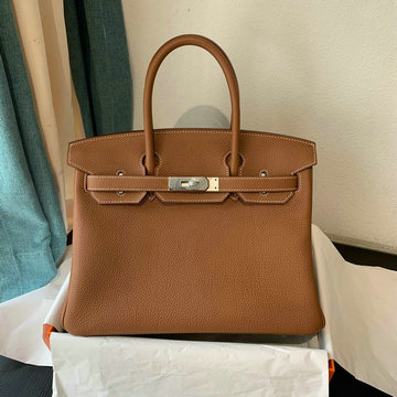 エルメス HERMES 063-HBK30TGYJZ 2020年最新入荷 バーキンバッグ ハンドバッグ トートバッグ トリヨンクレマンス