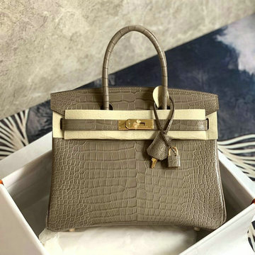 商品名称：エルメス HERMES 063-HBK35EWHS  2020年最新入荷 バーキンバッグ ハンドバッグ トートバッグ クロコ柄