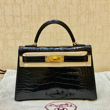 商品名称：エルメス HERMES 063-HKL19LEJBK 2020年最新入荷 ミニ ケリー トップハンドルバッグ トートバッグ クロコ革 レディースかばん