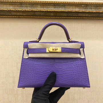 エルメス HERMES 063-HKL19WEJZS 2020年最新入荷 ミニ ケリー トップハンドルバッグ トートバッグ クロコ革 レディースかばん