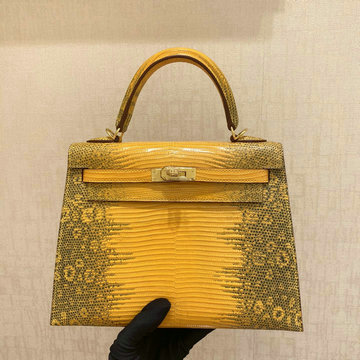 エルメス HERMES 063-HKL25XPJY 2020年最新入荷 ケリー トップハンドルバッグ トートバッグ リザード革 レディースかばん