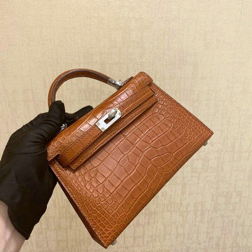 商品名称：エルメス HERMES 063-HKL19WEYQK  2020年最新入荷 ミニ ケリー トップハンドルバッグ トートバッグ クロコ革 レディースかばん
