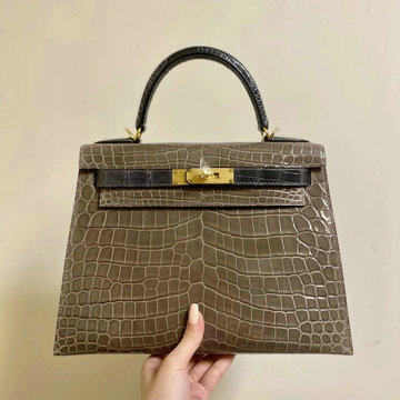 エルメス HERMES 063-HKL28EPJS 2020年最新入荷 ケリー トップハンドルバッグ トートバッグ クロコ革 レディースかばん