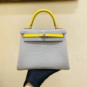 エルメス HERMES 063-HKL25EPZY 2020年最新入荷 ケリー トップハンドルバッグ トートバッグ クロコ革 レディースかばん