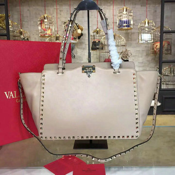 ヴァレンティノ Valentino 99-VL0973DP 2019年最新入荷 ロックスタッズ ハンドバッグ ショッピングバッグ カーフスキン レディースかばん シルバー