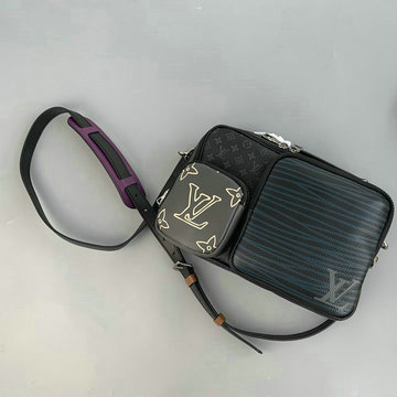 ルイヴィトンJS-M45457 LOUISVUITTON 2020年最新入荷 メッセンジャーバッグ マルチポケット 斜め掛け ショルダーバッグ モノグラムエクリプスキャンバス レザー