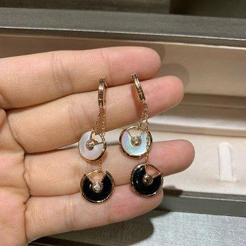 カルティエ CARTIER CZZ-CAEH19002  2019年最新入荷 アミュレット ドゥ イヤリング ダイヤモンド ピアス アクセサリー オニキス ホワイトマザーオブパール