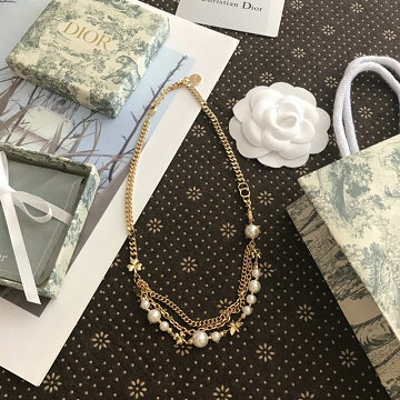 クリスチャンディオール CHRISTIAN DIOR CZZ-CDXL19006 2019年最新入荷 CD ロゴ ネックレス ハチ スター パール チェーン アクセサリー レディース