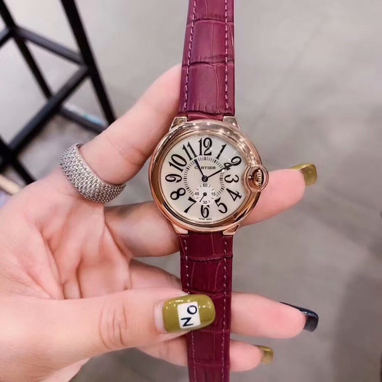 カルティエ CARTIER ZX-CAT20002 2020年最新入荷 腕時計 バロン ブルー ドゥ カルティエ ウォッチ レディース 時計 クォーツ 本革