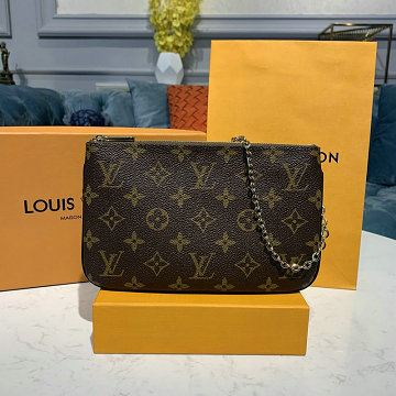 商品名称：ルイヴィトン LOUISVUITTON 057-M63905L 2020年最新入荷 ポシェット ドゥーブル ジップ チェーンウォレット ショルダーバッグ ポーチ モノグラムキャンパス