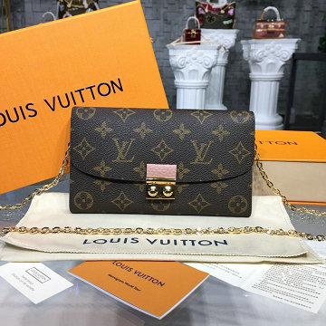 ルイヴィトン LOUISVUITTON 057-M61273 2020年最新入荷 クロワゼット チェーンウォレット ショルダー長財布 カードポケット モノグラムキャンパス