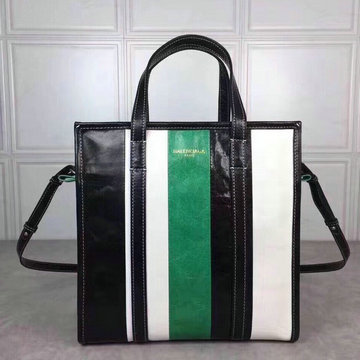 バレンシアガ BALENCIAGA YUN-BA443097GB 2020年最新入荷 ザール ショッパー ハンドバッグ 2way クロスボディバッグ ストライプ ショッピングバッグ レザー